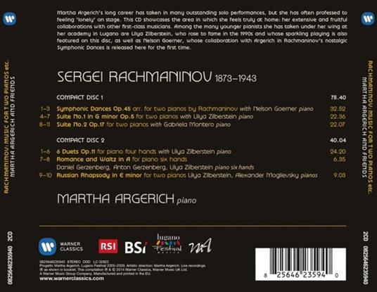 Musica per due pianoforti - CD Audio di Sergei Rachmaninov,Martha Argerich - 2