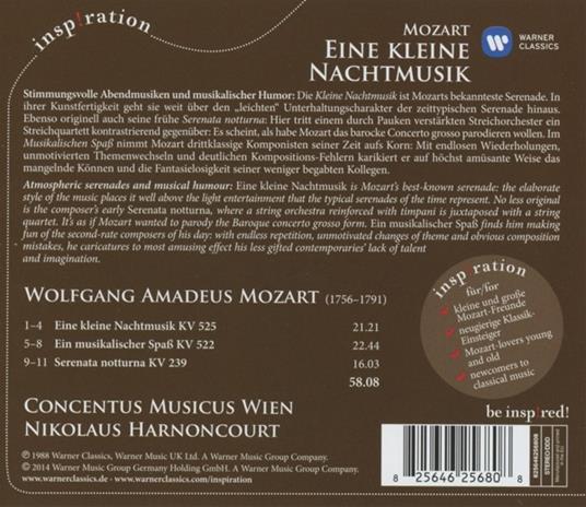 Eine Kleine Nachtmusik - CD Audio di Wolfgang Amadeus Mozart - 2