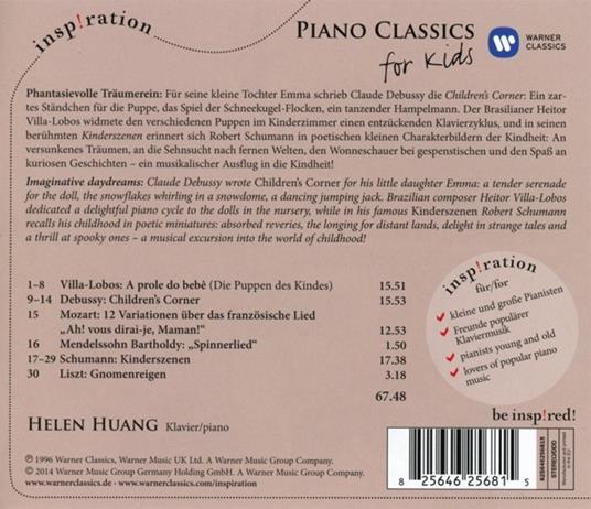 Inspiration. Piano Classics for Kids - CD Audio di Helen Huang - 2