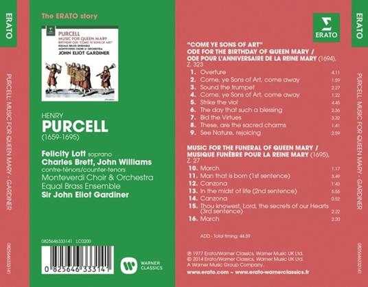 Music for the Queen Mary - CD Audio di Henry Purcell,John Eliot Gardiner,Monteverdi Orchestra,Monteverdi Choir - 2