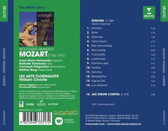 Requiem - Ave Verum Corpus - CD Audio di Wolfgang Amadeus Mozart,William Christie,Les Arts Florissants - 2