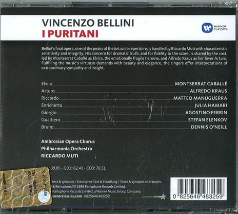 I Puritani - CD Audio di Vincenzo Bellini,Riccardo Muti - 2