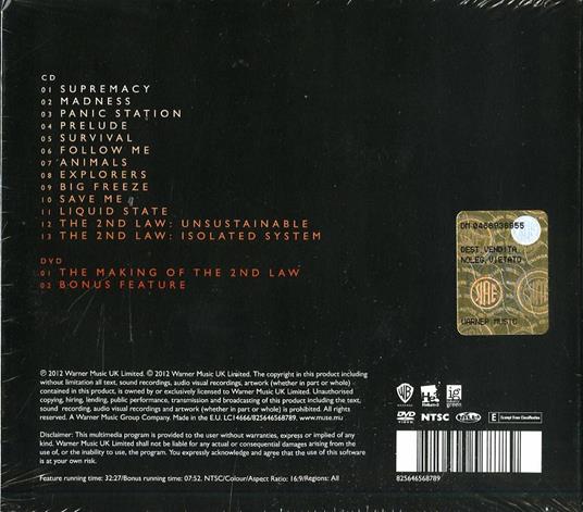The 2nd Law - CD Audio + DVD di Muse - 2