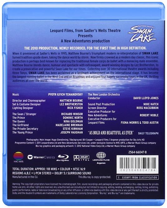 Pyotr Ilyich Tchaikovsky. Swan Lake. Il lago dei cigni (Blu-ray) - Blu-ray di Matthew Bourne - 2