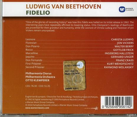 Fidelio - CD Audio di Ludwig van Beethoven,Christa Ludwig,Jon Vickers,Otto Klemperer,Philharmonia Orchestra - 2