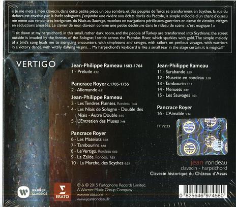 Vertigo - CD Audio di Jean-Philippe Rameau,Pancrace Royer,Jean Rondeau - 2