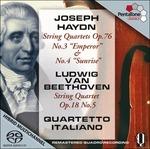 Quartetto per archi op.18 n.5 / Quartetti per archi op.76 n.3, n.4