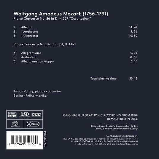 Concerti per Pianoforte No. 14 & 2 - SuperAudio CD di Wolfgang Amadeus Mozart - 2