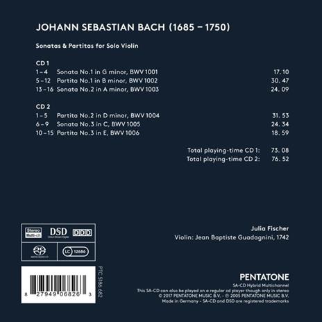 Sonate e partite per violino solo BVW1001/1006 - SuperAudio CD ibrido di Johann Sebastian Bach,Julia Fischer - 2