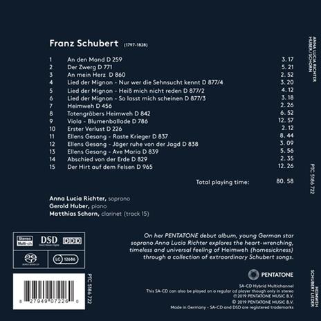 Heimweh. Schubert Songs - SuperAudio CD di Anna Lucia Richter - 2