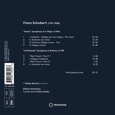 Schubert Unfinished e Great Symphony - CD Audio di René Jacobs,B'Rock Orchestra Ghent - 2