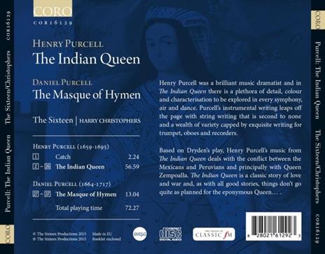 The Indian Queen - CD Audio di Henry Purcell,Harry Christophers,The Sixteen - 2