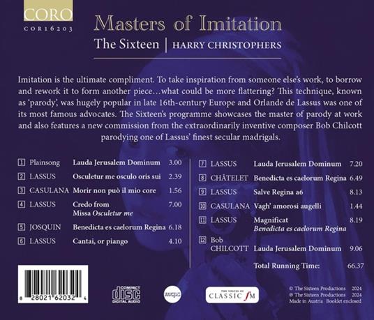 Masters Of Imitation - CD Audio di Harry Christophers,The Sixteen - 2