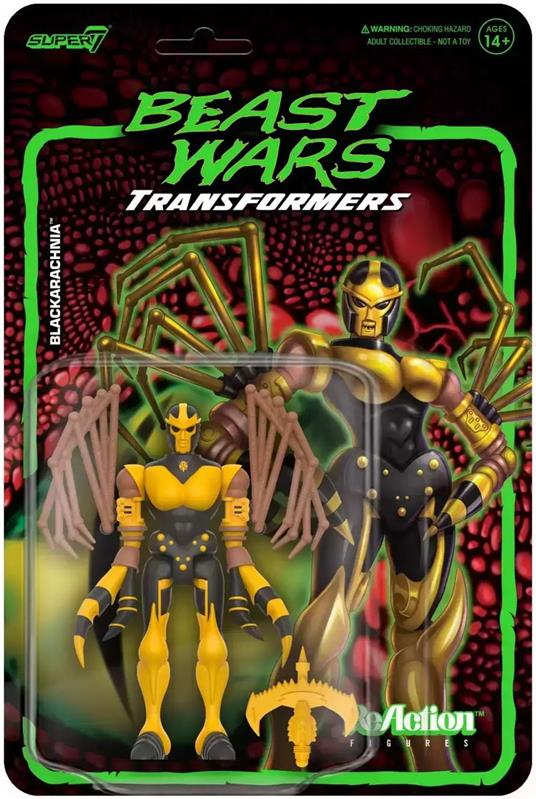 Transformers Beast Wars Reaction Action Figura Blackarachnia 10 Cm Super7