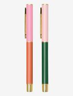 Penne a blocchi di colore - Arancione rosso e Smeraldo (Set di 2)