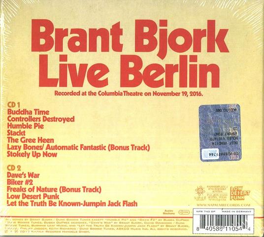 Europe '16 (CD + Bonus CD Digipack) - CD Audio di Brant Bjork - 2