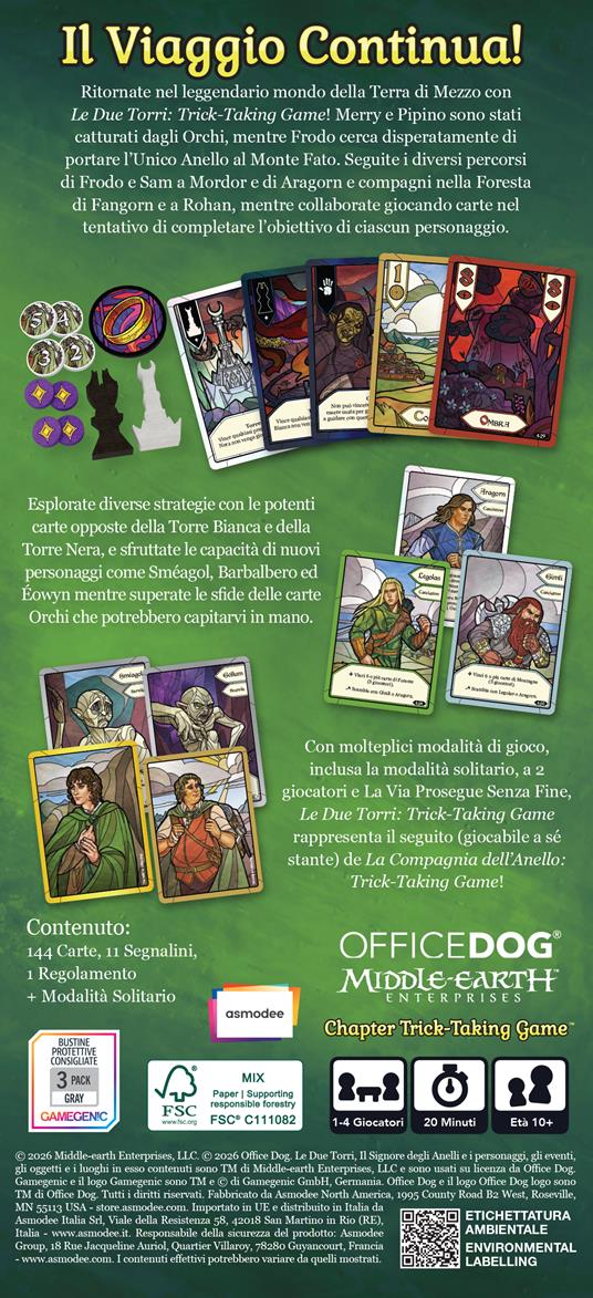 Il Signore degli Anelli. Le due torri: Trick-Taking Game. Gioco da tavolo - 2