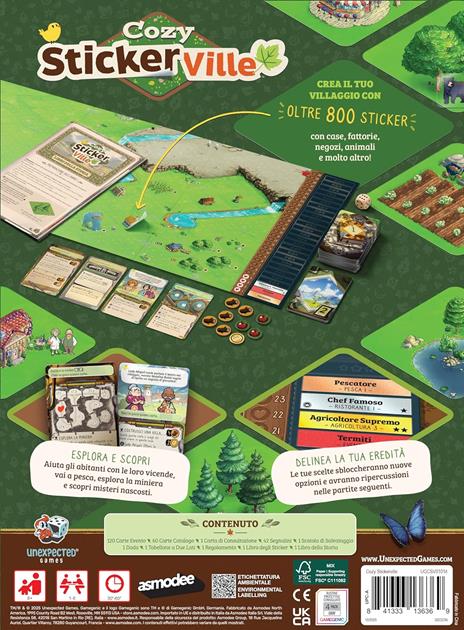 Asmodee – COZY STICKERVILLE – Gioco da Tavolo per Famiglie e Amici – Gioco Narrativo e Collaborativo – Gioco Legacy - 2