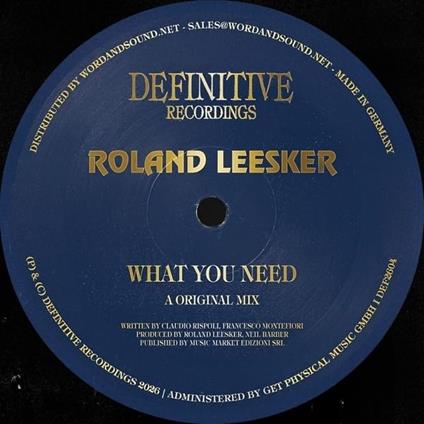 What You Need - Vinile LP di Roland Leesker