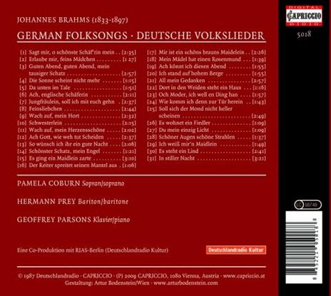 Deutsche Volkslieder - CD Audio di Johannes Brahms - 2