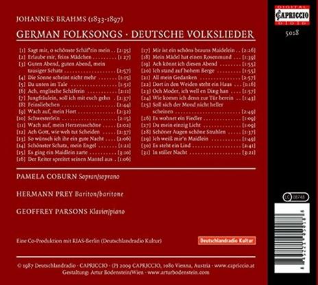 Deutsche Volkslieder - CD Audio di Johannes Brahms - 3