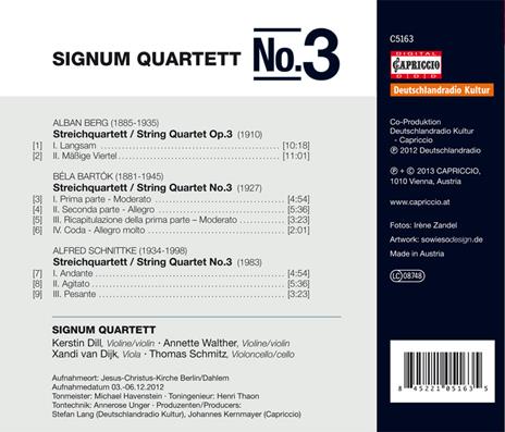 Quartetto per Archi Op.3 - CD Audio di Alban Berg - 2