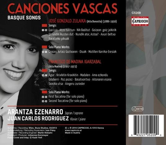 Canciones vascas - CD Audio di Arantza Ezenarro - 2