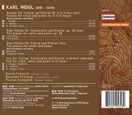 Musica da camera - CD Audio di Karl Weigl - 2