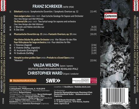 Vom ewigen Leben - 4 Kleine Stücke - Ekkehard op.12 - Vorspiel zu einer großen Oper - CD Audio di Franz Schreker,Staatsphilharmonie Rheinland-Pfalz,Valda Wilson - 2