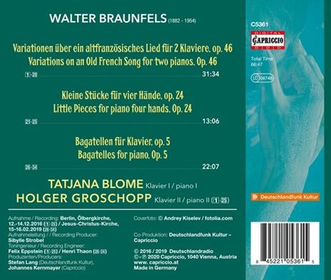 Piano Music - CD Audio di Walter Braunfels - 2