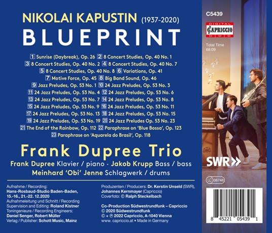 Blueprint. Piano Music for Jazz Trio - CD Audio di Nicolai Kapustin - 2