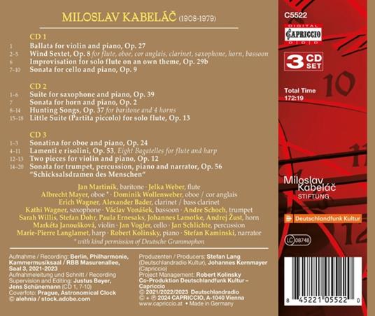 Complete Chamber Music (3 Cd) - CD Audio di Miloslav Kabelac - 2