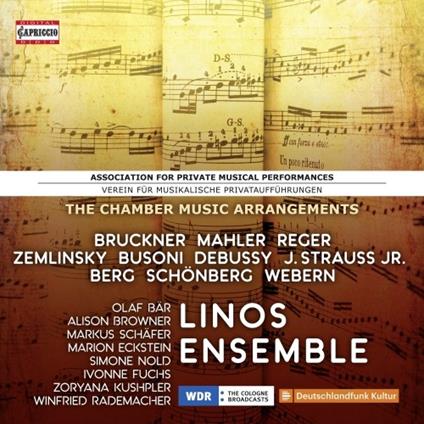 Chamber Music Arrangements. Association for Private Music Performances - CD Audio di Linos Ensemble