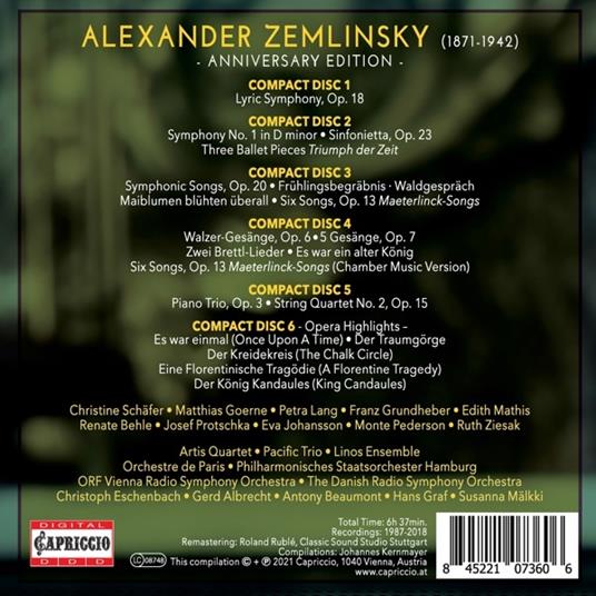 Anniversary Edition - CD Audio di Alexander Von Zemlinsky - 2