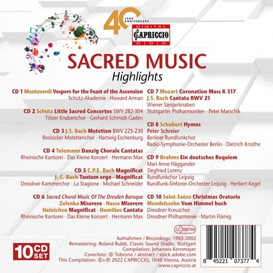 Sacred Music. Highlights - CD Audio - 2