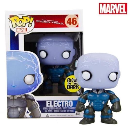 Bobble Head Pop Marvel Spider Man 2 Electro Glows Gitd Figure New!