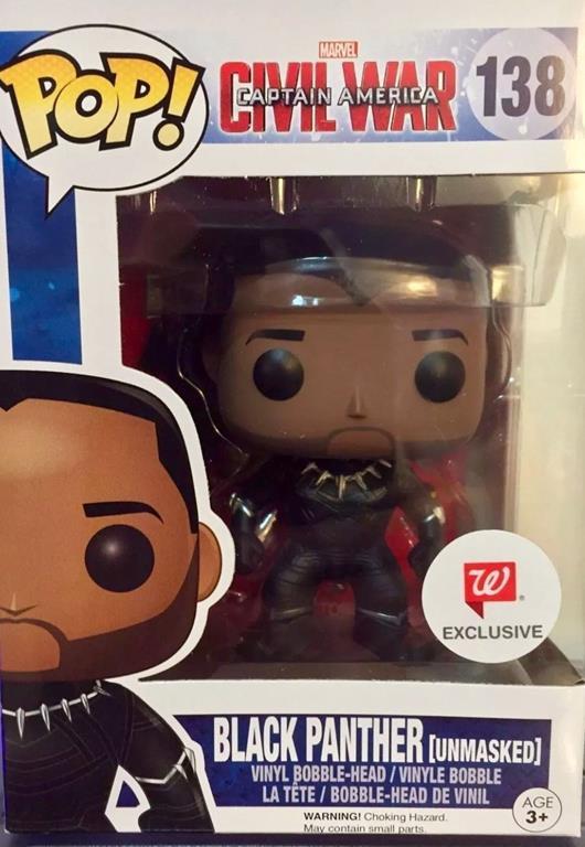 Funko POP! Marvel. Captain America 3. Civil War. Black Panther Unmasked. - 17