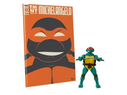 Tartarughe Ninja Bst Axn X Idw Action Figura & Comic Book Michelangelo Esclusiva 13 Cm The Loyal Subjects