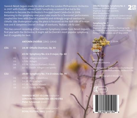 Sinfonia n.6 op.60, n.7 op.70 - Othello Ouverture - CD Audio di Antonin Dvorak,London Philharmonic Orchestra,Yannick Nezet-Seguin - 2