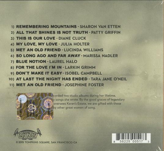 Remembering Mountains: Unheard Songs by Karen Dalton - CD Audio - 2