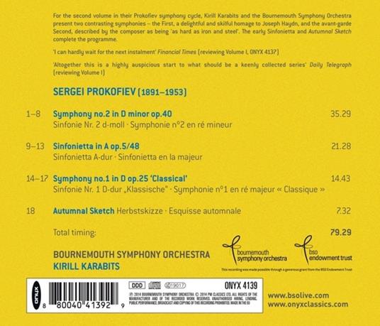 Sinfonie N.1, N.2 - CD Audio di Sergei Prokofiev - 2