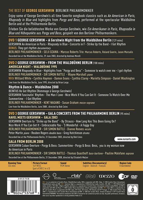 George Gershwin. Berliner Philharmoniker Play Gershwin (3 DVD) - DVD di George Gershwin,Seiji Ozawa,Simon Rattle,Kent Nagano,Berliner Philharmoniker - 2