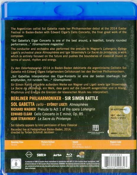 Berliner Philharmoniker. Sir Simon Rattle. Sol Gabetta (Blu-ray) - Blu-ray di Berliner Philharmoniker,Simon Rattle,Sol Gabetta - 2