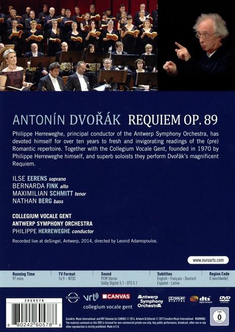 Requiem op.89 (DVD) - DVD di Antonin Dvorak,Philippe Herreweghe,Royal Flemish Philharmonic Orchestra - 2