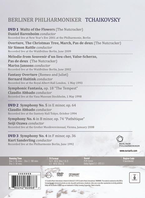 The Tchaikovsky Edition (3 DVD) - DVD di Pyotr Ilyich Tchaikovsky,Claudio Abbado,Daniel Barenboim,Berliner Philharmoniker - 2