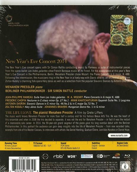 New Year's Eve Concert 2014 (Blu-ray) - Blu-ray di Berliner Philharmoniker,Simon Rattle,Menahem Pressler - 2