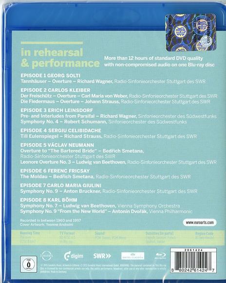 In Rehearsal & Performance (Blu-ray) - Blu-ray di Sergiu Celibidache,Georg Solti,Erich Leinsdorf,Carlos Kleiber - 2