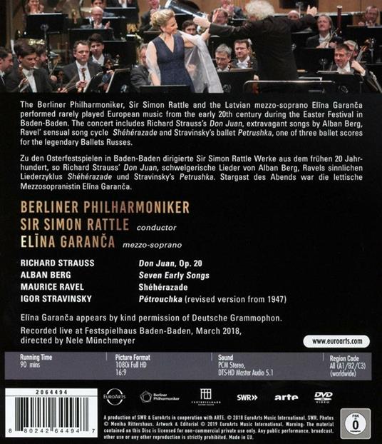 Live from the Festspielhaus Baden-Baden (Blu-ray) - Blu-ray di Alban Berg,Maurice Ravel,Richard Strauss,Igor Stravinsky,Simon Rattle,Swedish Radio Choir - 2