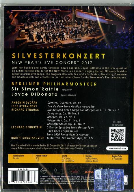 New Year's Eve Concert 2017 (DVD) - DVD di Berliner Philharmoniker,Simon Rattle,Joyce Di Donato - 2