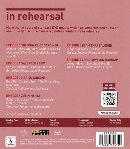 In Rehearsal & Performance (Blu-ray) - Blu-ray di Zubin Mehta,Christoph von Dohnanyi,John Eliot Gardiner,Valery Gergiev - 2